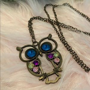 Vintage Owl Brass Necklace
